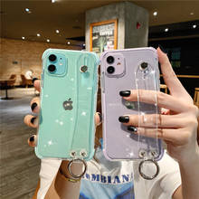 Cute Stap Holder Candy Bumper Glitter Phone Case For iPhone 12 Mini 11 Pro XS Max XR X SE 2 7 8 Plus Soft Clear Back Cover Girl 2024 - buy cheap
