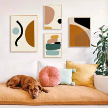 Pintura en lienzo con gráfico geométrico abstracto, carteles e impresiones, imagen artística de pared para sala de estar, decoración del hogar 2024 - compra barato