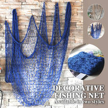 Decorative Fishing Net Nautical Ocean Theme Home Decor Wall Decoration Ceative Blue/Beige Hemp Rope 1*2M Mediterranean 2024 - buy cheap