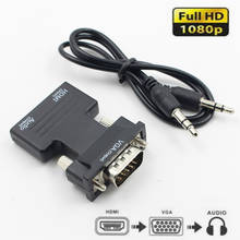 1080P Female To Male Digital To Analog With Audio Video Cable HDMI-compatible To VGA For PC Laptop TV Box Projector 2024 - buy cheap