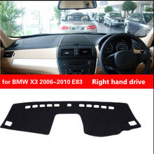 Capa do painel do carro tapete para bmw x3 2006-2010 e83 rhd acessórios de fibra de poliéster painel automático luz esteira protetora almofada do carro 2024 - compre barato