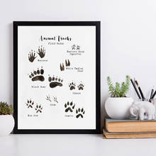 Woodland Animal Tracks Poster Canvas Art Prints , Animal Tracking Footprints Canvas Painting Wall Picture Rustic Nature Decor 2024 - buy cheap