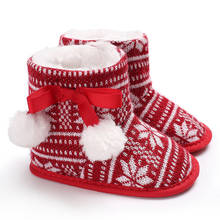 Calzado de invierno para bebé, botas de Papá Noel para recién nacido, lindos zapatos de Navidad para niñas y niños, botines de campo de nieve súper cálidos 2024 - compra barato