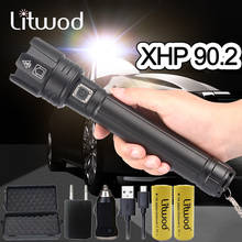 XHP90.2 супер мощный светодиодный фонарь Xlamp, светодиодный фонарь USB XHP70.2, масштабируемый тактический фонарь 18650 26650, перезаряжаемый Аккумуляторный светильник 2024 - купить недорого