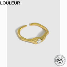 LouLeur de Plata de Ley 925 anillo de oro anillos de Zircon para las mujeres anillo de joyería ajustable 2020 tendencia joyería de plata 925 2024 - compra barato