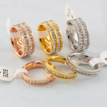Классические ювелирные изделия оптом для мужчин и женщин, Подарочные обручальные кольца, 2020 популярные корейские простые кольца из нержавеющей стали цвета розового золота 2024 - купить недорого