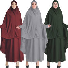 Ramadán-Conjunto de ropa musulmana de oración para mujer, Hijab Abaya Jilbab Maxi, vestido Khimar Burqa, ropa islámica, bata árabe superior, 2 piezas 2024 - compra barato