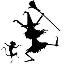 Funny Dance Witch and Cat Car Sticker Automobiles Motorcycles Exterior Accssories Vinyl Decals for BMW VW Audi Gti,15cm*14.2cm 2024 - buy cheap