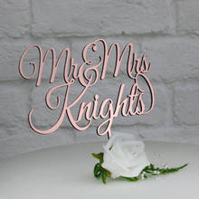 Wedding Cake Topper. Rose Gold,Gold,Silver Cake Decoration. Personalised Mr & Mrs Cake Topper for Wedding,Anniversary 2024 - buy cheap