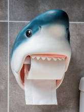 Suporte de parede decorativo durável para papel higiênico, rolo de tecido decorativo de animal tubarão para pendurar no banheiro 2024 - compre barato