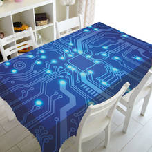 Funny Computer Circuit Board Tablecloths for Rectangle Table Cover Waterproof Abstract Chip Table Cloth for Party Decor Kitchen 2024 - buy cheap