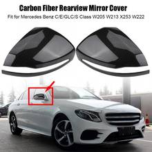 Cubierta de espejo retrovisor ABS de fibra de carbono, 1 par, para Mercedes Benz C/E/GLC/S clase W205 W213 X253 W222 2024 - compra barato