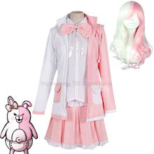 Peruca para cosplay danganronpa 2: desespero, fantasia de monomi, traje feminino, camisa, roupa saia para festa de halloween c120k217 2024 - compre barato