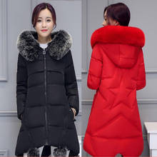 M-7XL 2019 Новое поступление зимняя куртка женская с капюшоном с мехом модная Высококачественная парка Теплая утепленная верхняя одежда женское пальто парки 2024 - купить недорого