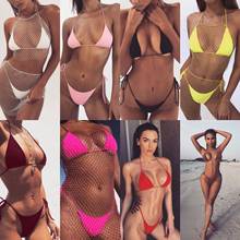 Dropshipping New 2020 Hot Selling High Waist Micro Bikini Plus Size Women Bathing Suit Solid Color Sexy Bandage Mini Bikini 2024 - buy cheap