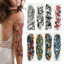 Водостойкие временные тату-наклейки для женщин, наклейки на боди-арт, переводные наклейки на руку, с цветком розы, флеш-тату-рукав 2024 - купить недорого