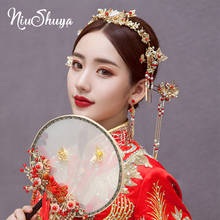 Niushuya enfeite de cabeça de borboleta, acessório de cabelo tradicional chinês de ouro nupcial com borboletas, joias longas de borla para casamento 2024 - compre barato