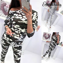 New Fashion two piece set 2Pcs Women Tracksuit patchwork Sptride Sweatshirt Pants Sets Lounge Wear Casual Suit cropped 2024 - buy cheap