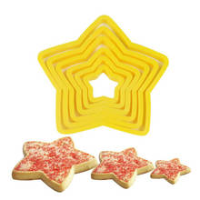 Cortador de biscoitos em forma de estrelas para árvore de natal, 6 espaços, molde para fondant, biscoitos, cortador, ferramenta de decoração de bolo 3d, ferramenta de cozimento 2024 - compre barato
