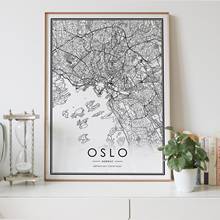 OSLO city map Nordic Living Room Decoration Canvas Poster Modern Home Decor Art Print Painting 2024 - buy cheap