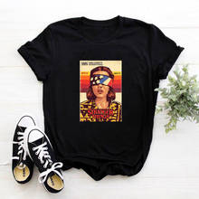 Camiseta de Stranger Things para mujer, Camiseta de algodón con patrón de pintura para chica, camiseta para mujer con cuello redondo, camiseta para mujer blanca informal 2024 - compra barato