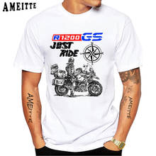 New Summer Men Short Sleeve Drive The Classic Adventure Motorcycle GS R1200 GS T-Shirt White Casual Tops Just Ride Moto Boy Tees 2024 - buy cheap