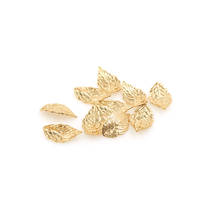 10 peças talismã de folhas de ouro de bronze, pingente longo de folha de árvore, brincos diy para fazer joias, achados 2024 - compre barato