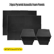 24pcs 12*12*1inch High Density Studio Acoustic Foams Panels Sound Insulation Foam Fire Retardant for Studio KTV Broadcast 2024 - buy cheap