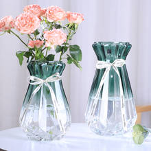 Скандинавская стеклянная ваза, градиентная цветная стеклянная Террариум, гидропонная система, цветочные вазы, аксессуары для свадьбы, гостиной, домашнего декора 2024 - купить недорого