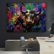 Pintura en lienzo de toro español enfadado, póster de Arte de pared e impresiones de arte de animales, Toro de carga para sala de estar, Cuadros decorativos para el hogar 2024 - compra barato