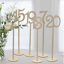 Suministros de madera para boda, soporte de mesa, número de figura, tarjeta, decoración de asiento digital, 10 unids/paquete 2024 - compra barato