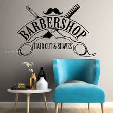 Decalque de parede de vinil para salão de beleza e barba, adesivos para decoração de casa ou salão de beleza, removível, presente exclusivo, y066 2024 - compre barato