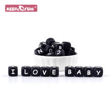 12mm Silicone Letter Beads Black 26/100/150/200/300/500pcs Food Grade DIY Necklace Pacifier Chain Baby Teether Alphabet Beads 2024 - buy cheap