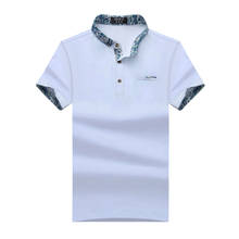 Camisa de golfe com gola alta e manga curta, camiseta masculina de algodão puro, gola solta de renda casual, nova camiseta de verão, 2021 2024 - compre barato