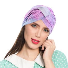 New Women Turban Dye-Tie Chemo Headwrap Head Wrap Headscarf Muslim Turban Ladies Casual Streetwear Cap Bandanas Hair Accessories 2024 - buy cheap