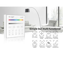 Painel inteligente com controle remoto sem fio miboxer b3 rgb/rgbw, painel com brilho ajustável, controle remoto 2.4g para fita de luz led