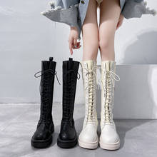 2020 new women's bottomed High boots soft bottom comfortable British style boots Korean version Thick bottom women's boots 35-40 2024 - buy cheap