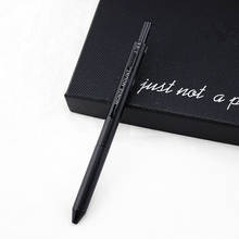 Caneta esferográfica luxuosa preta fosca, 3 + 1 caneta de metal completa multifuncional, criativa, mecânica, 0.5mm, lápis, 3 cores 2024 - compre barato