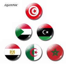 Magnet Fridge Flag Souvenir North Africa Sultan Libya Morocco Tunisia Tunis Mahdia Gafsa 30MM Glass Magnetic Refrigerator Decor 2024 - buy cheap