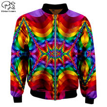 Men Bomber Jackets Funny colorfull trippy 3D Print Warm Long Sleeve Flight Jacket Thick Casual coat unisex Harajuku Streetwear 2024 - buy cheap