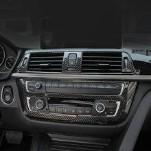 Углеродное волокно цветная консоль CD панель украшения рамка Крышка отделка наклейка для BMW 3 4 серии 3GT F30 F32 F34 аксессуары для интерьера 2024 - купить недорого