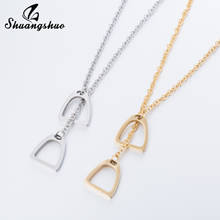 Hollow Animal Horseshoe Necklace Pendant Horse Hoof Choker Collier Women Men Stainless Steel Chain Necklaces Jewelry Best Gifts 2024 - buy cheap