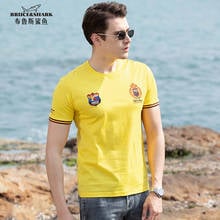 2021 Mercerized Cotton Men T-Shirt Round Tops Male Tees Fashion Bruce&Shark nice embroidery  Summer men polo shirt cotton 4XL 2024 - buy cheap