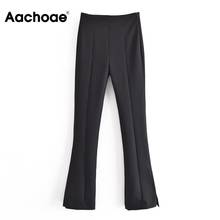 Aachoae Fashion Women Solid Color Boot Cut Pants High Waist Sexy Split Trousers Ladies Long Pants Side Zipper Spring Autumn 2024 - buy cheap