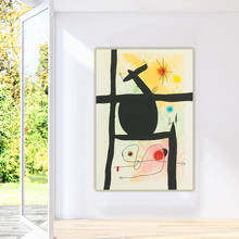 Jovens miro "la aquecedora (d. 488)1969 "arte de pintura a óleo em tela pôster imagem de suspensão de parede decoração para casa sala de estar 2024 - compre barato