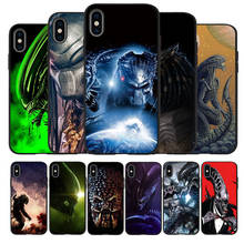 Funda de silicona Alien vs Predator para iPhone, carcasa negra de silicona para modelos 12, XR, XS, Max, 5, 5S, SE 2020, 6, 6S PLUS, 7, 8, X, 11pro Max y 11 2024 - compra barato
