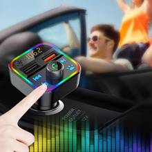 FM-передатчик Bluetooth беспроводной автомобильный комплект гарнитура двойной USB Автомобильное зарядное устройство 2.4A MP3 музыкальный AUX плеер 2024 - купить недорого
