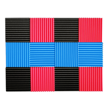 New 12 Pcs Acoustic Panels Soundproofing Foam Acoustic Tiles Studio Foam Sound Wedge Black+Red+Blue 2024 - buy cheap