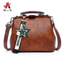 Attra-Yo Famous Brand Women Handbag Crossbody Bag Shoulder Bag PU Leather Star Pendant Tassel Rivet Casual Retro Doctor Bag 2024 - buy cheap