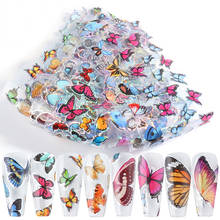 10pcs Butterfly Nail Foils Manicure 3D Decoration Colorful Holographic Stickers Nails Art Decals Transfer Paper Packaging 2024 - buy cheap